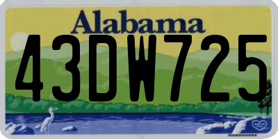 AL license plate 43DW725