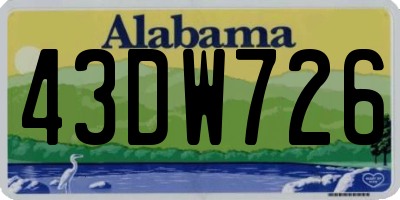AL license plate 43DW726