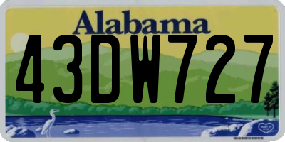 AL license plate 43DW727