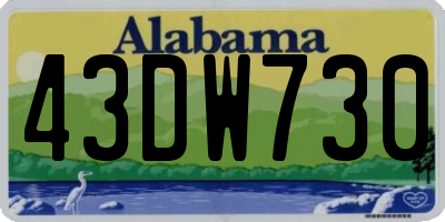 AL license plate 43DW730