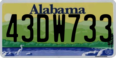 AL license plate 43DW733