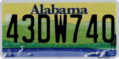 AL license plate 43DW740