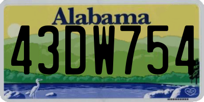 AL license plate 43DW754