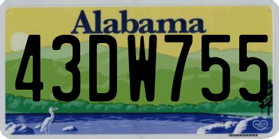 AL license plate 43DW755