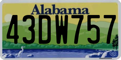 AL license plate 43DW757