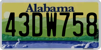 AL license plate 43DW758