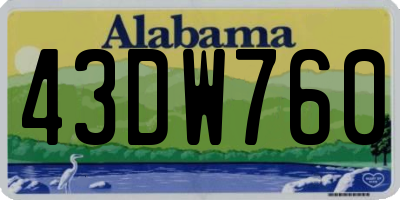 AL license plate 43DW760