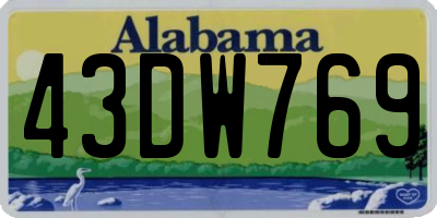 AL license plate 43DW769