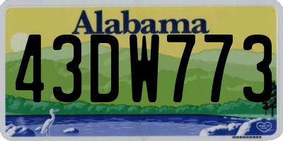AL license plate 43DW773