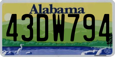 AL license plate 43DW794
