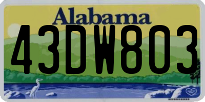 AL license plate 43DW803