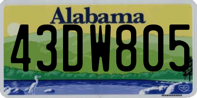 AL license plate 43DW805
