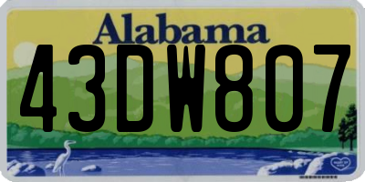 AL license plate 43DW807
