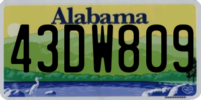 AL license plate 43DW809