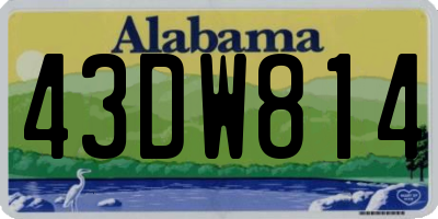 AL license plate 43DW814
