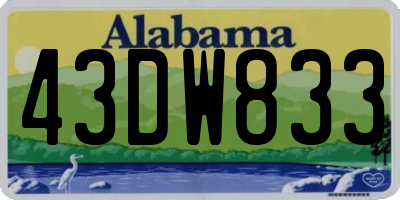 AL license plate 43DW833