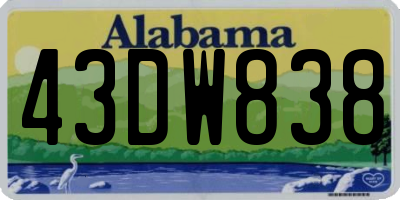 AL license plate 43DW838