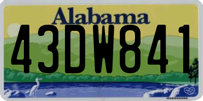 AL license plate 43DW841