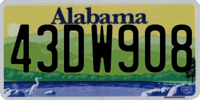 AL license plate 43DW908