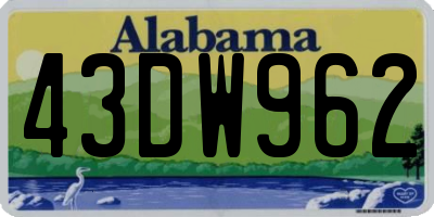 AL license plate 43DW962
