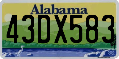 AL license plate 43DX583