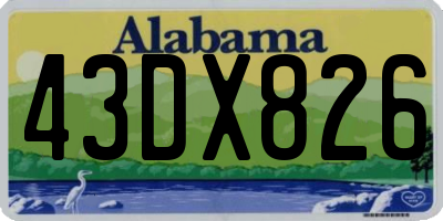 AL license plate 43DX826