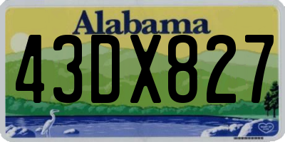 AL license plate 43DX827