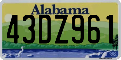 AL license plate 43DZ961