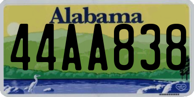 AL license plate 44AA838
