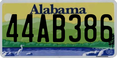 AL license plate 44AB386