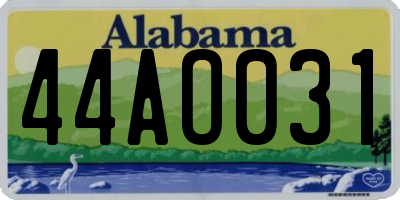 AL license plate 44AO031