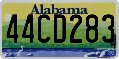 AL license plate 44CD283