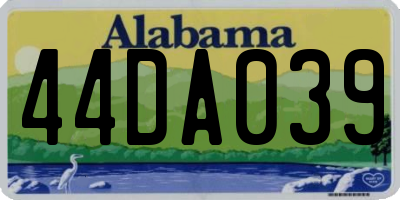 AL license plate 44DA039