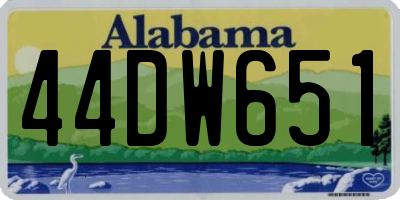 AL license plate 44DW651