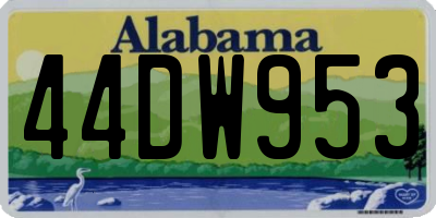 AL license plate 44DW953