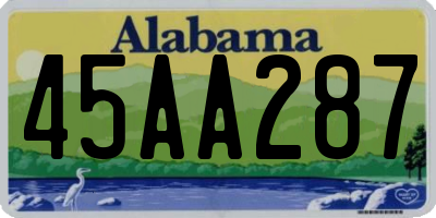 AL license plate 45AA287