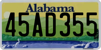 AL license plate 45AD355