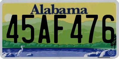 AL license plate 45AF476