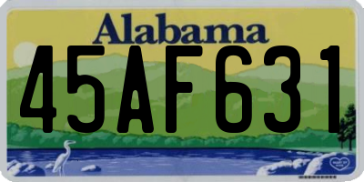 AL license plate 45AF631