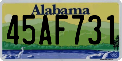 AL license plate 45AF731