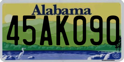 AL license plate 45AK090