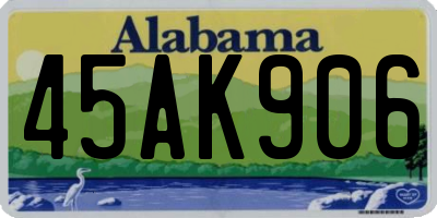 AL license plate 45AK906