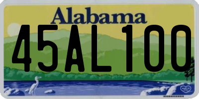 AL license plate 45AL100