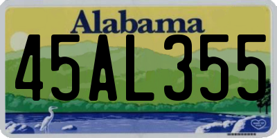AL license plate 45AL355