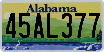 AL license plate 45AL377