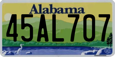 AL license plate 45AL707