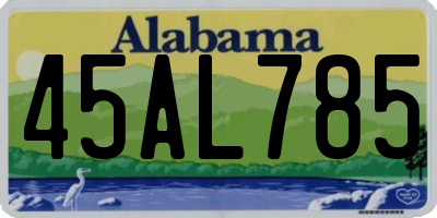 AL license plate 45AL785