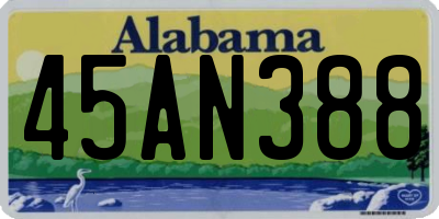 AL license plate 45AN388