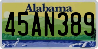 AL license plate 45AN389