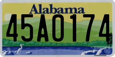 AL license plate 45AO174
